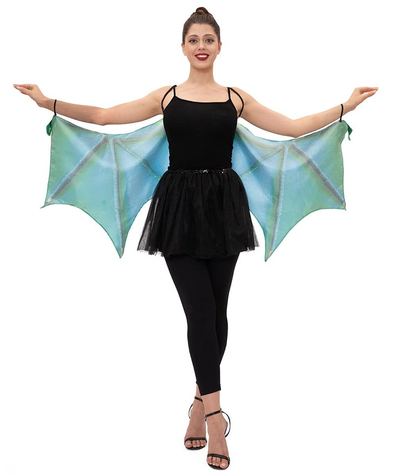 Seasons Halloween Women Dragon Cape Wings,Green or Purple (One Size Fits Most) (Green) - Image 5